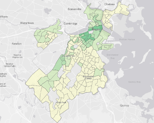 Boston, MA - Home Values Map